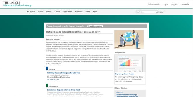 Pg电子平台：肥胖全球大事件丨柳叶刀发布“临床肥胖症定义和诊断标准”中国专家如何解读？(图1)
